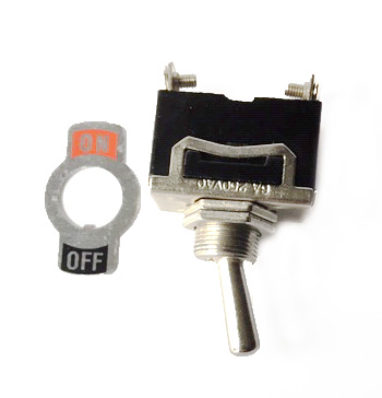 Toggle switch with ON/OFF plate